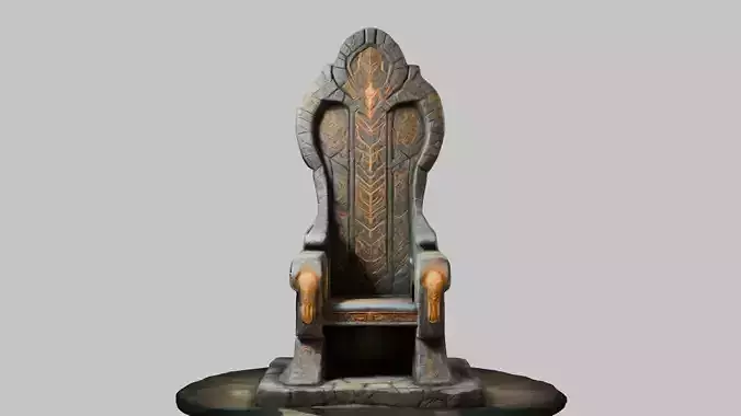 Fantasy Ancient Throne 3D Model