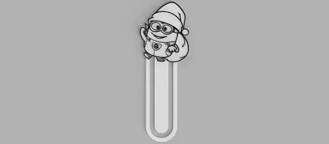 Minion with Santa Claus Hat Christmas Bookmark 3D print model