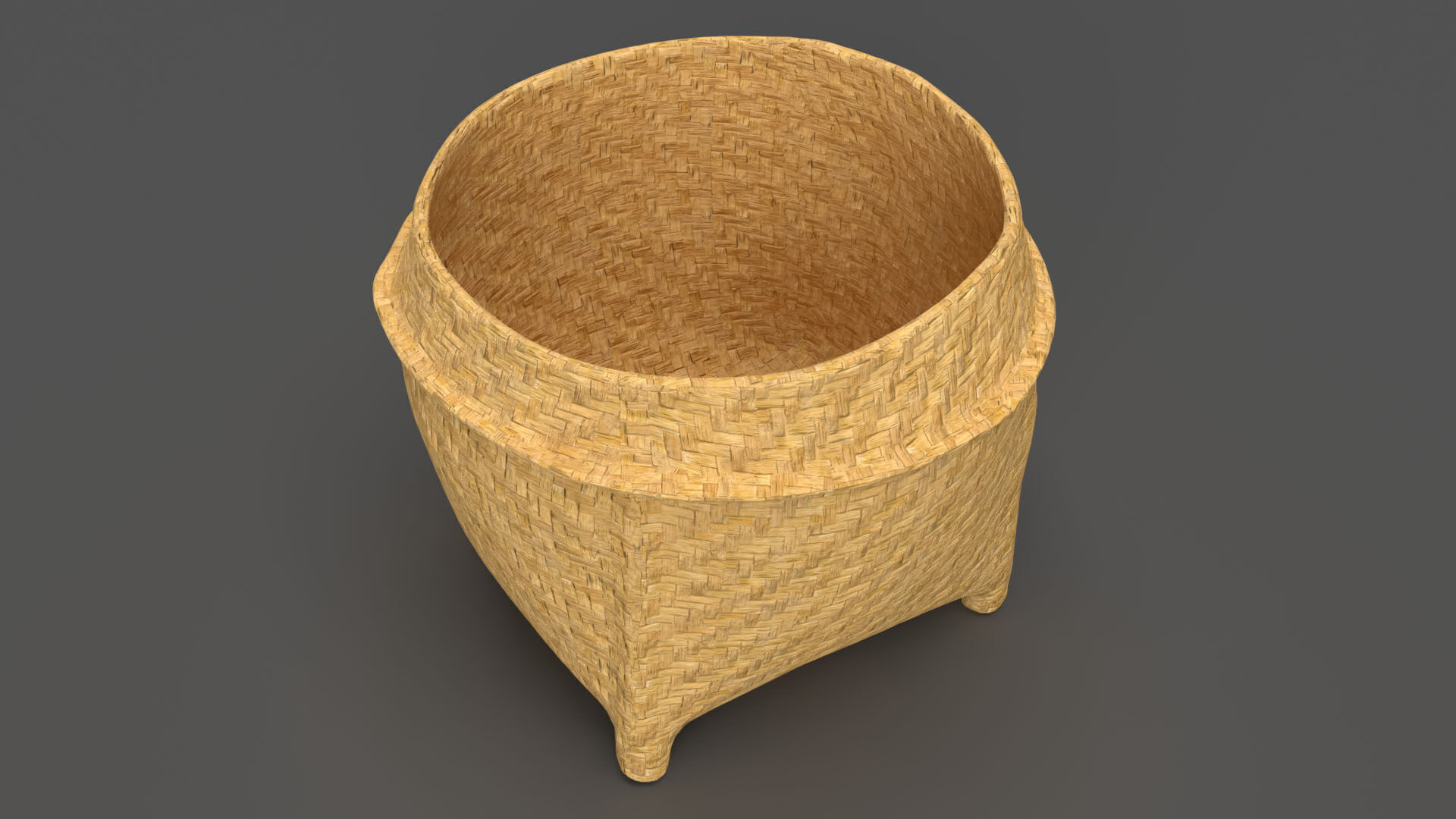 Wicker Basket Low-poly 3D model_7