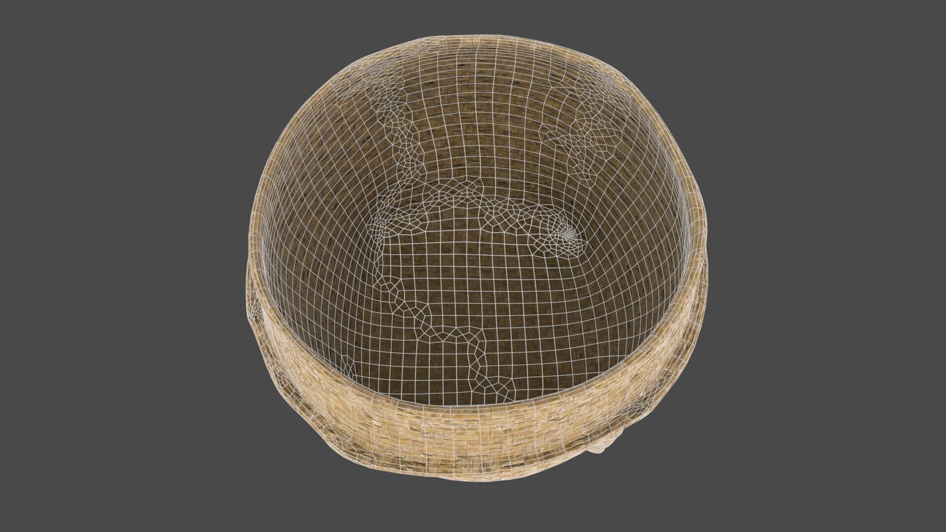 Wicker Basket Low-poly 3D model_9