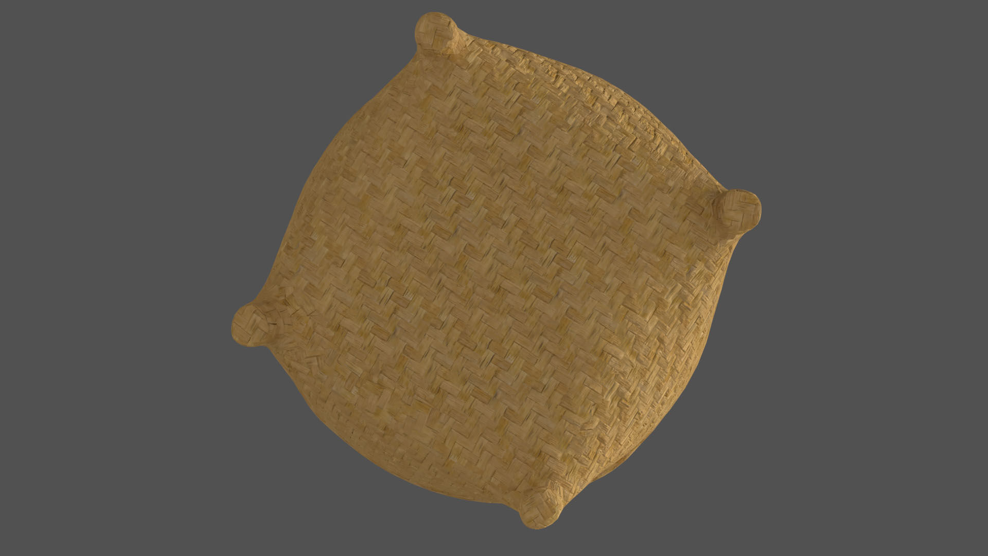 Wicker Basket Low-poly 3D model_5