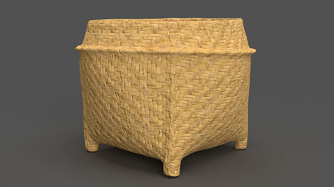 Wicker Basket Low-poly 3D model