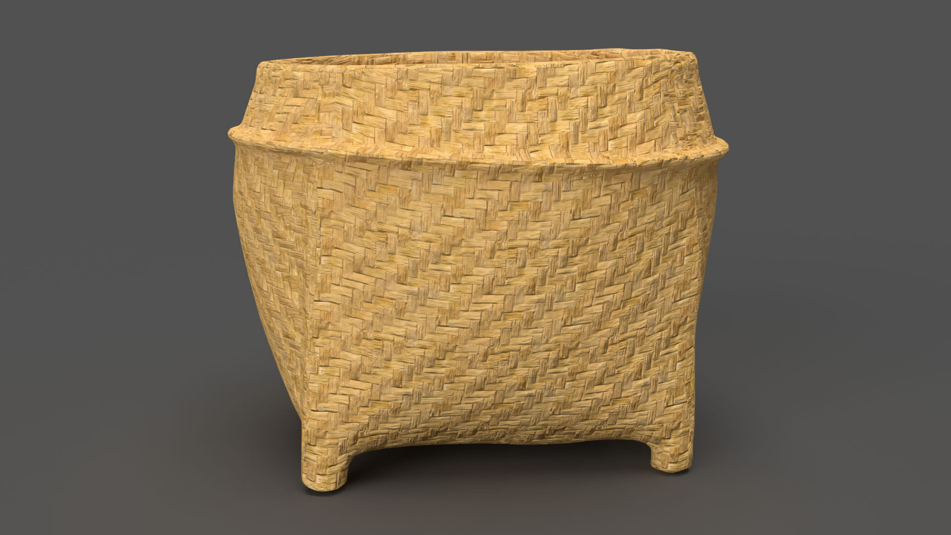 Wicker Basket Low-poly 3D model_1