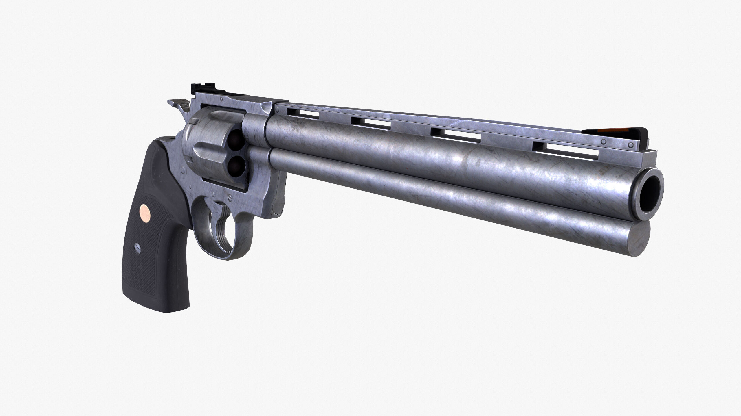 Revolver Low-poly 3D model_4