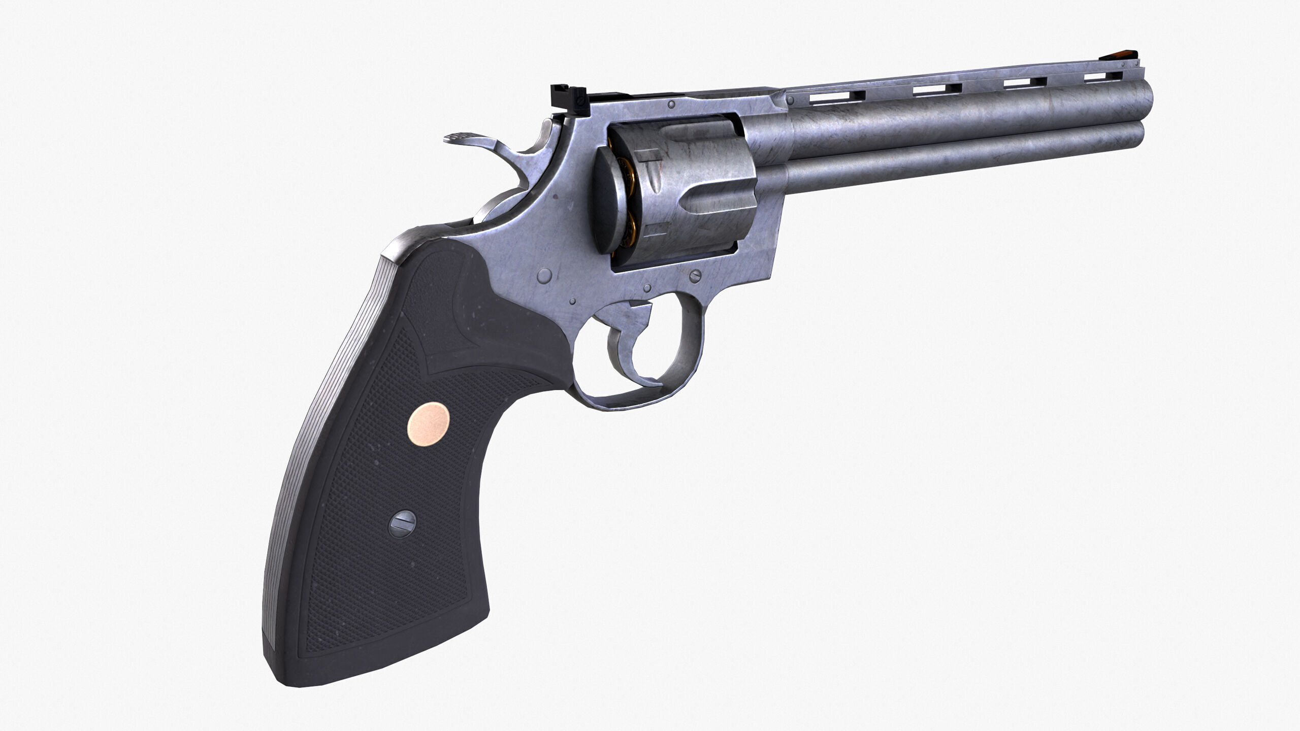 Revolver Low-poly 3D model_7