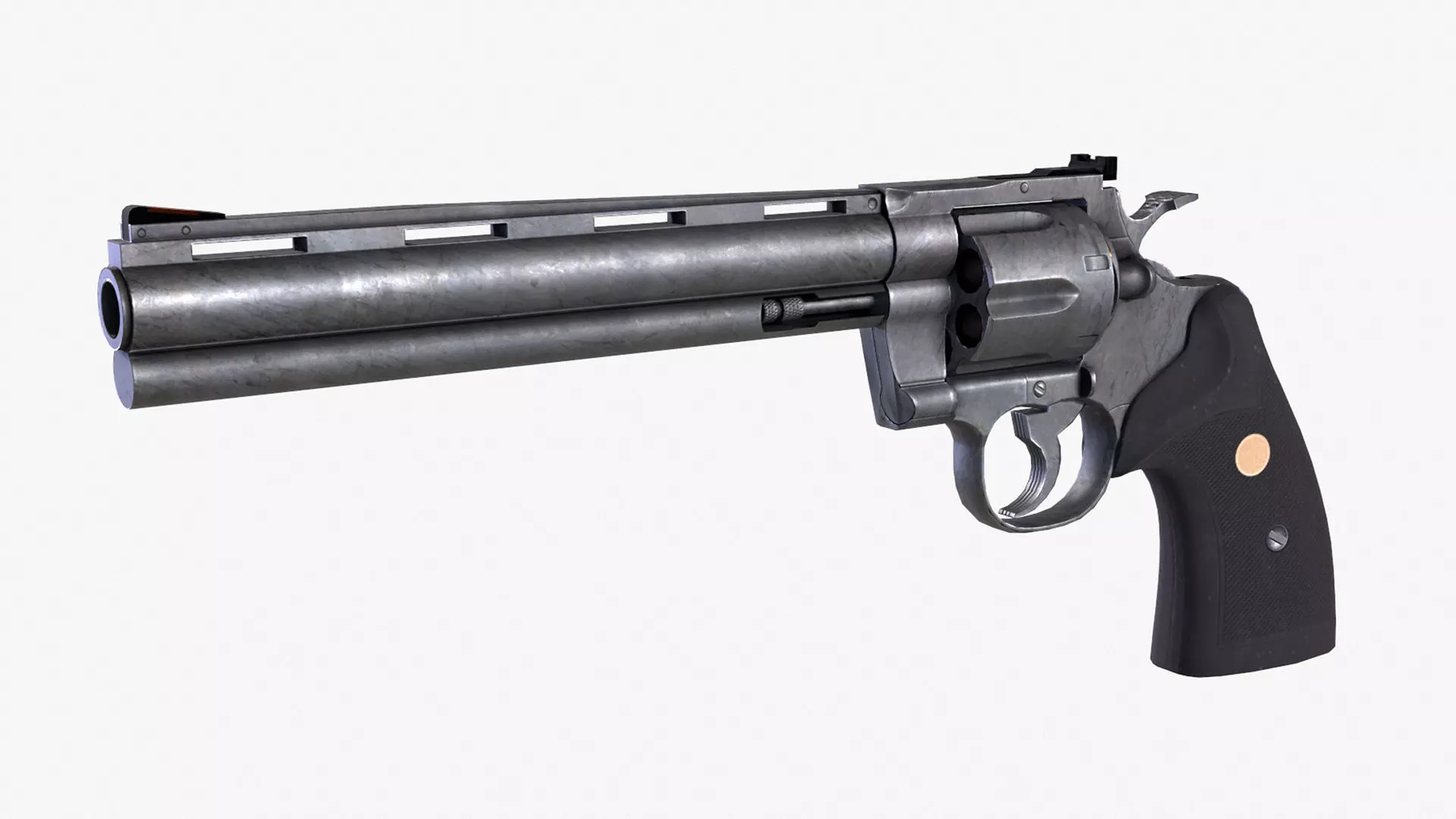 Revolver Low-poly 3D model_0