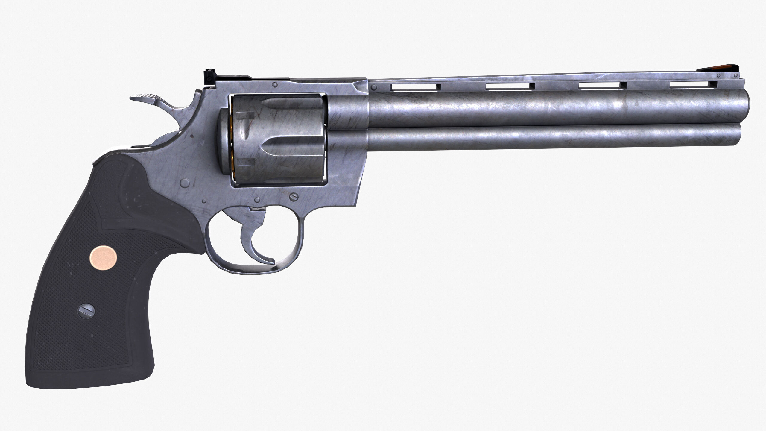 Revolver Low-poly 3D model_6