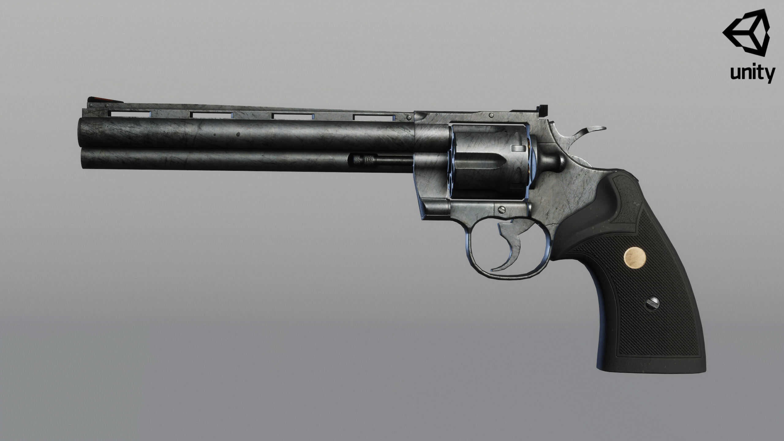 Revolver Low-poly 3D model_12