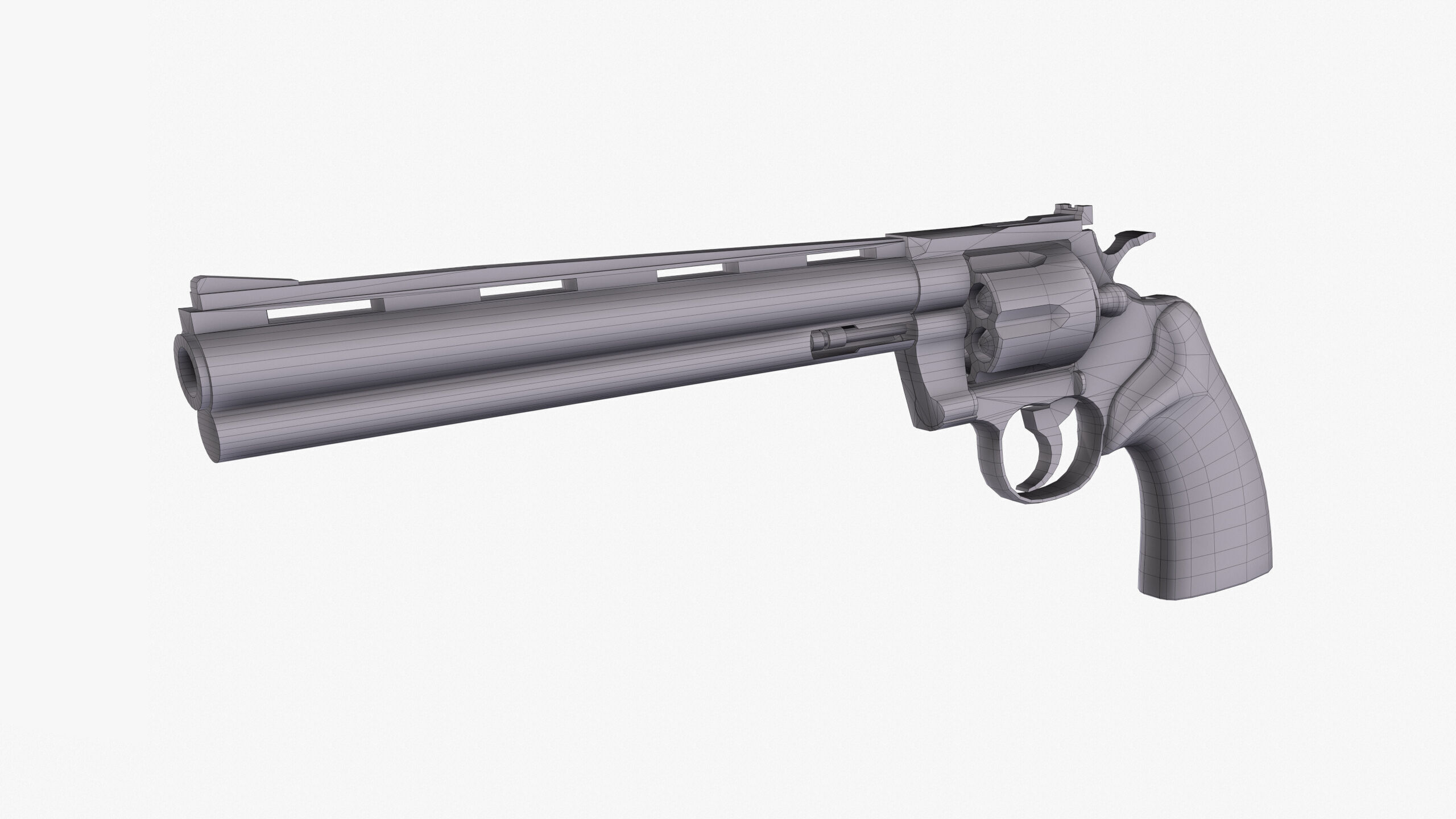 Revolver Low-poly 3D model_14