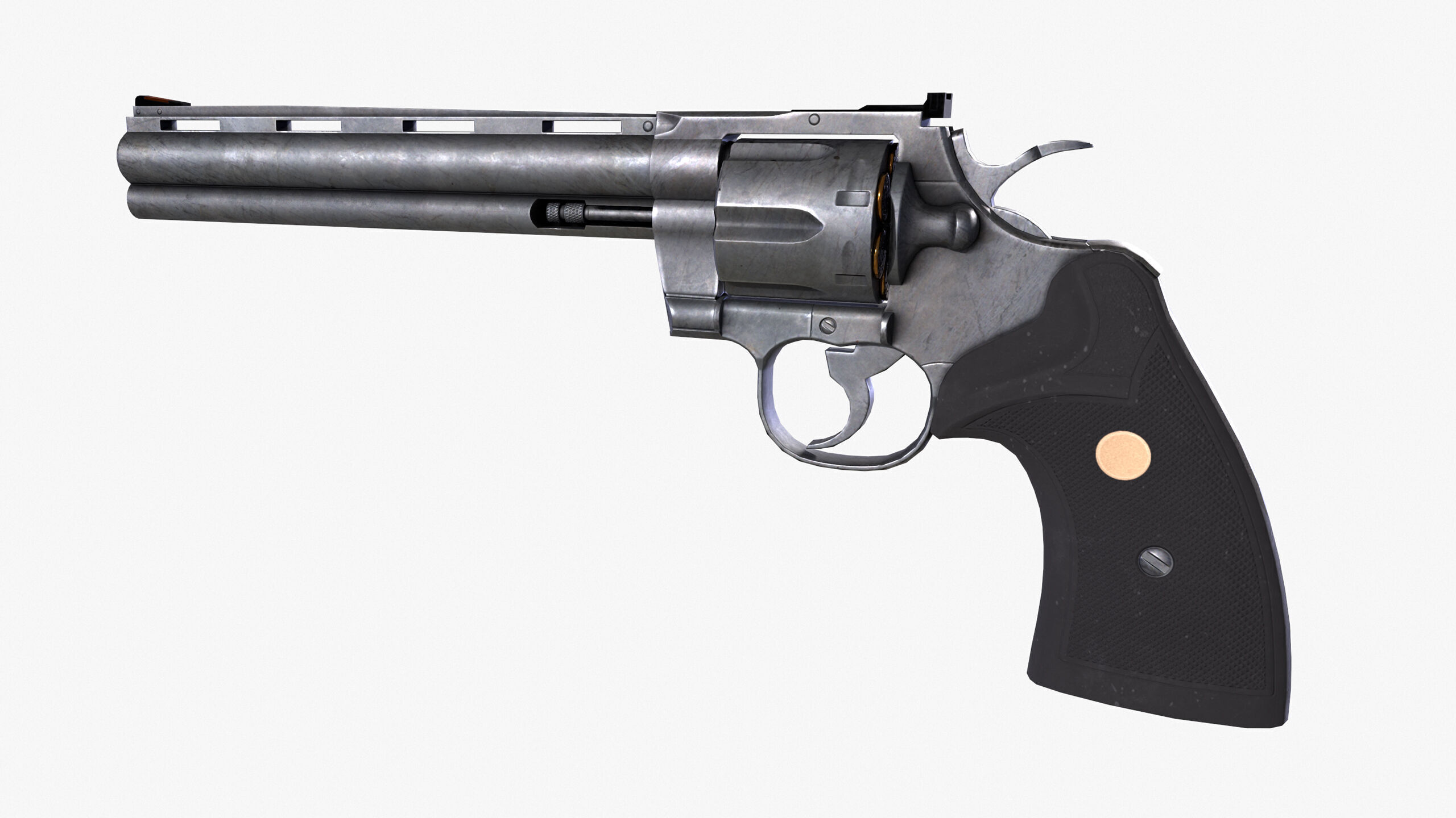 Revolver Low-poly 3D model_10