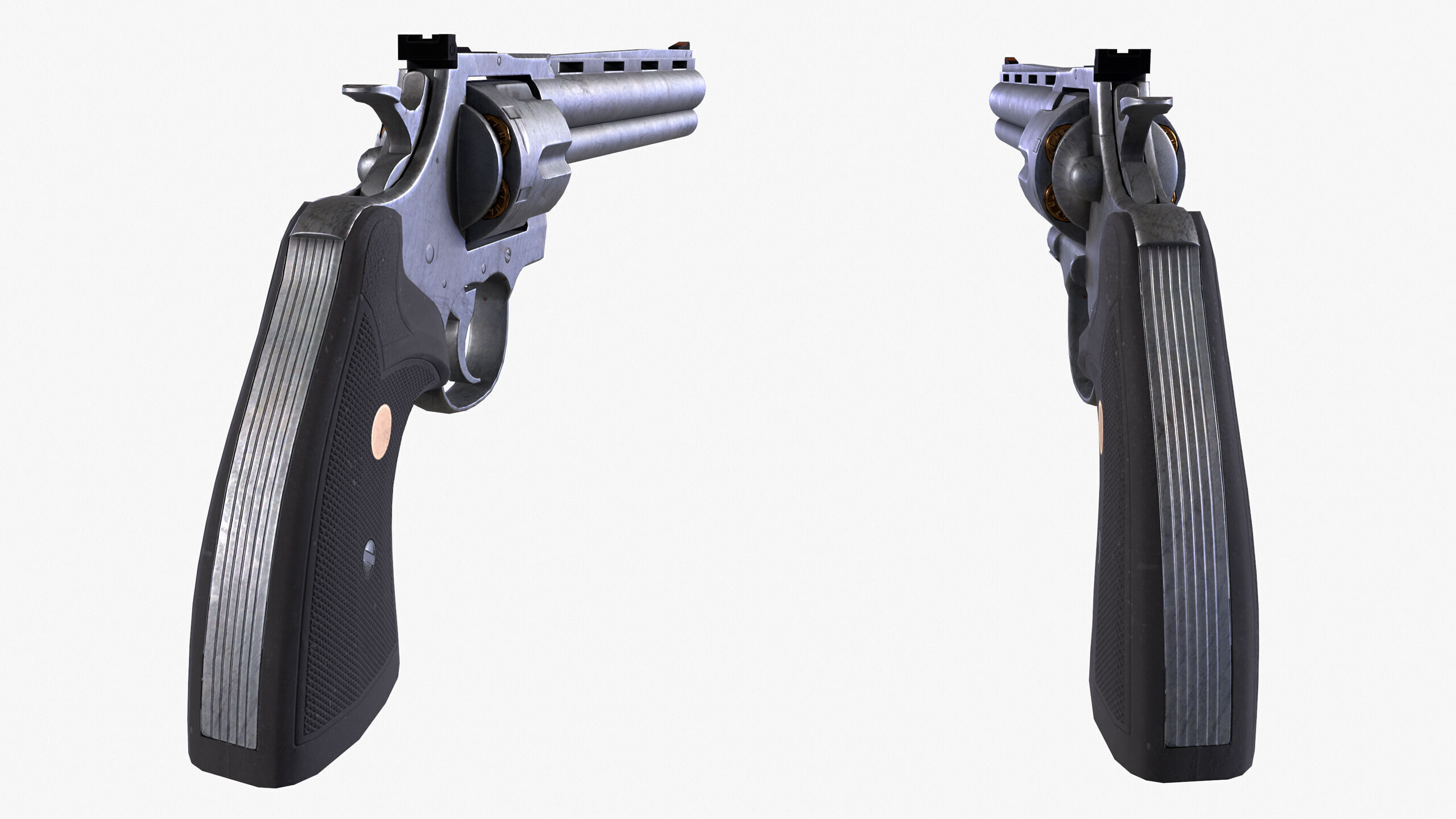 Revolver Low-poly 3D model_8