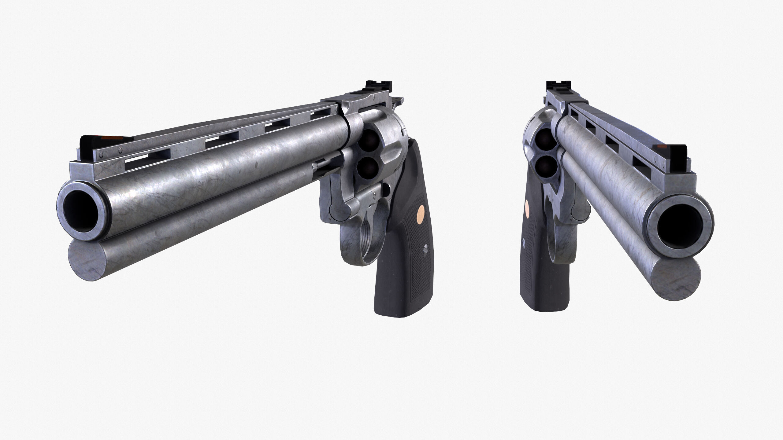 Revolver Low-poly 3D model_3