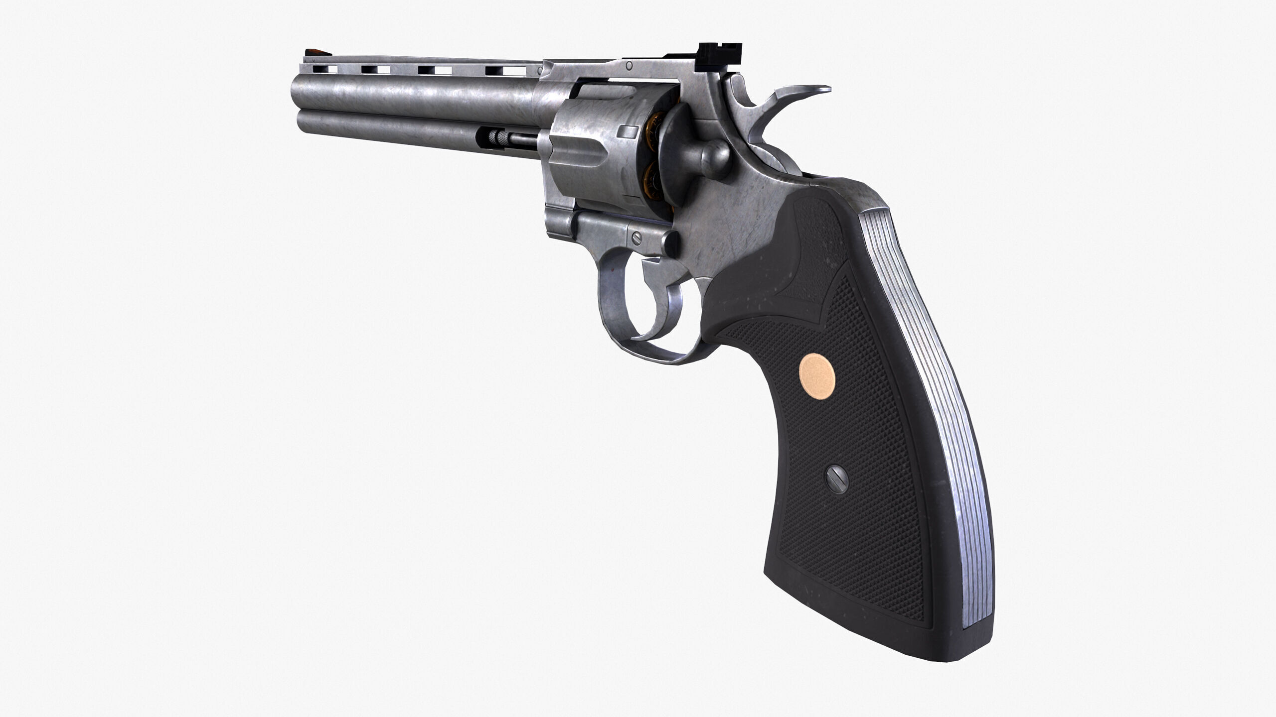 Revolver Low-poly 3D model_9