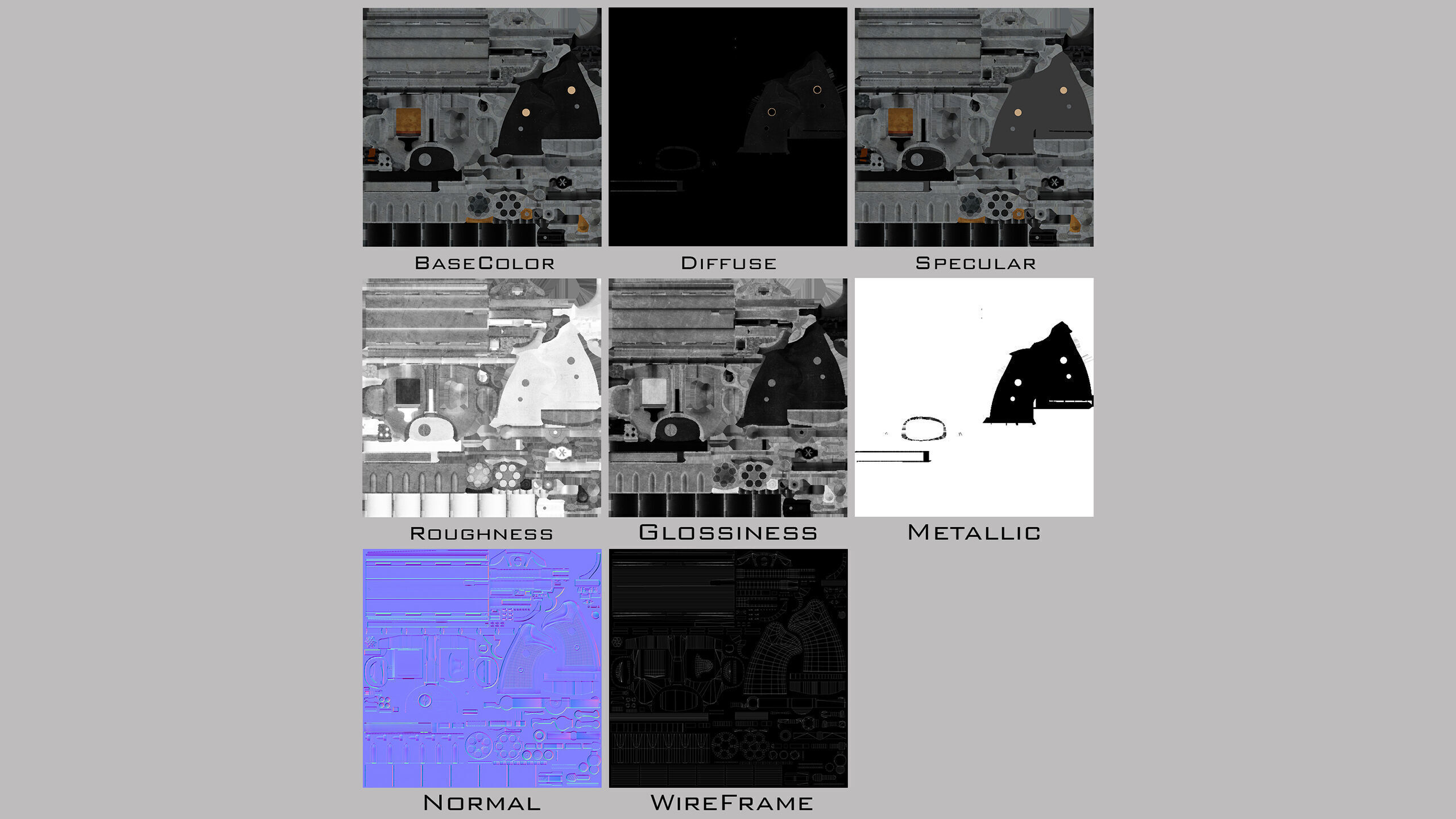 Revolver Low-poly 3D model_16