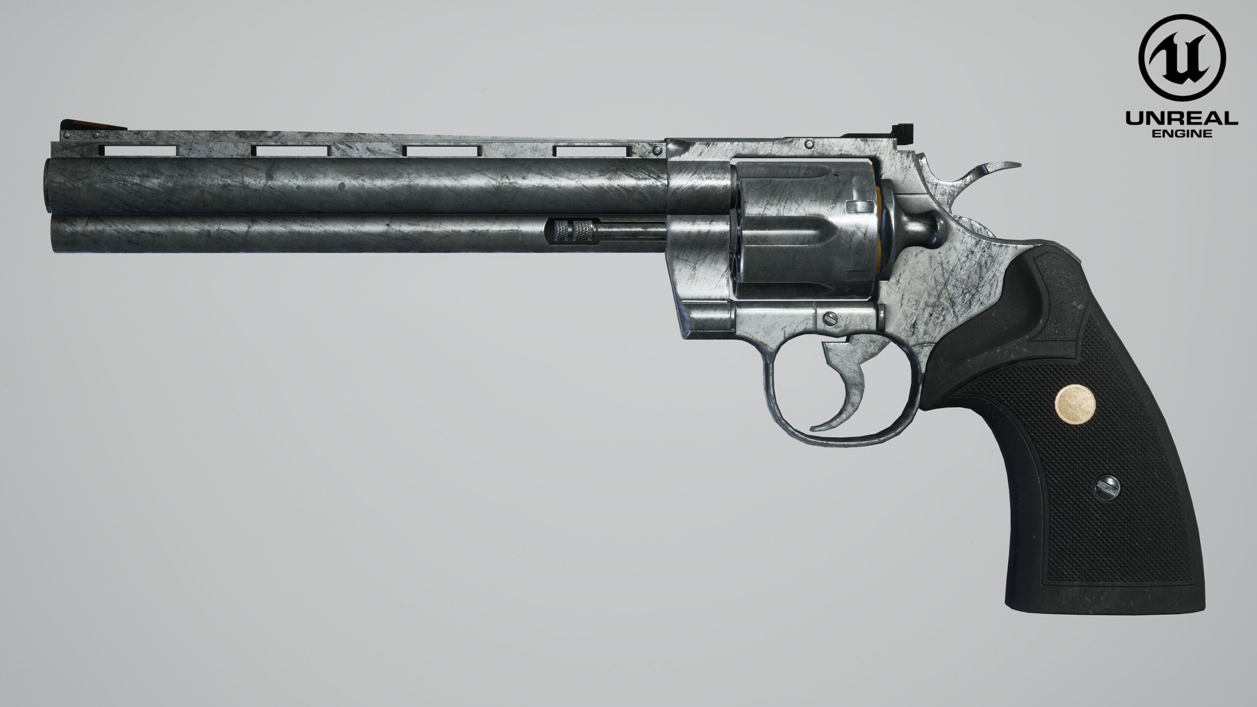 Revolver Low-poly 3D model_13