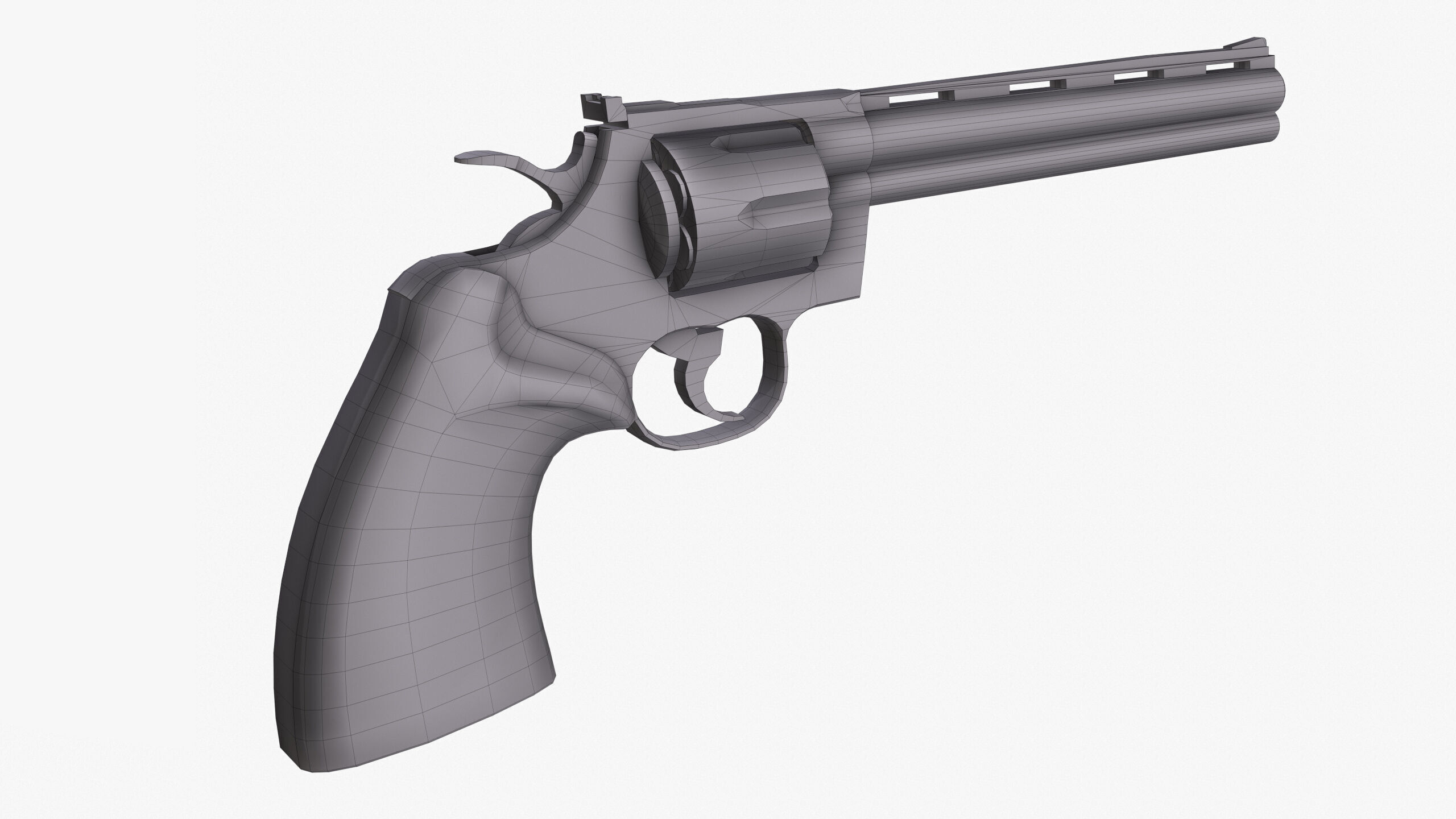 Revolver Low-poly 3D model_15