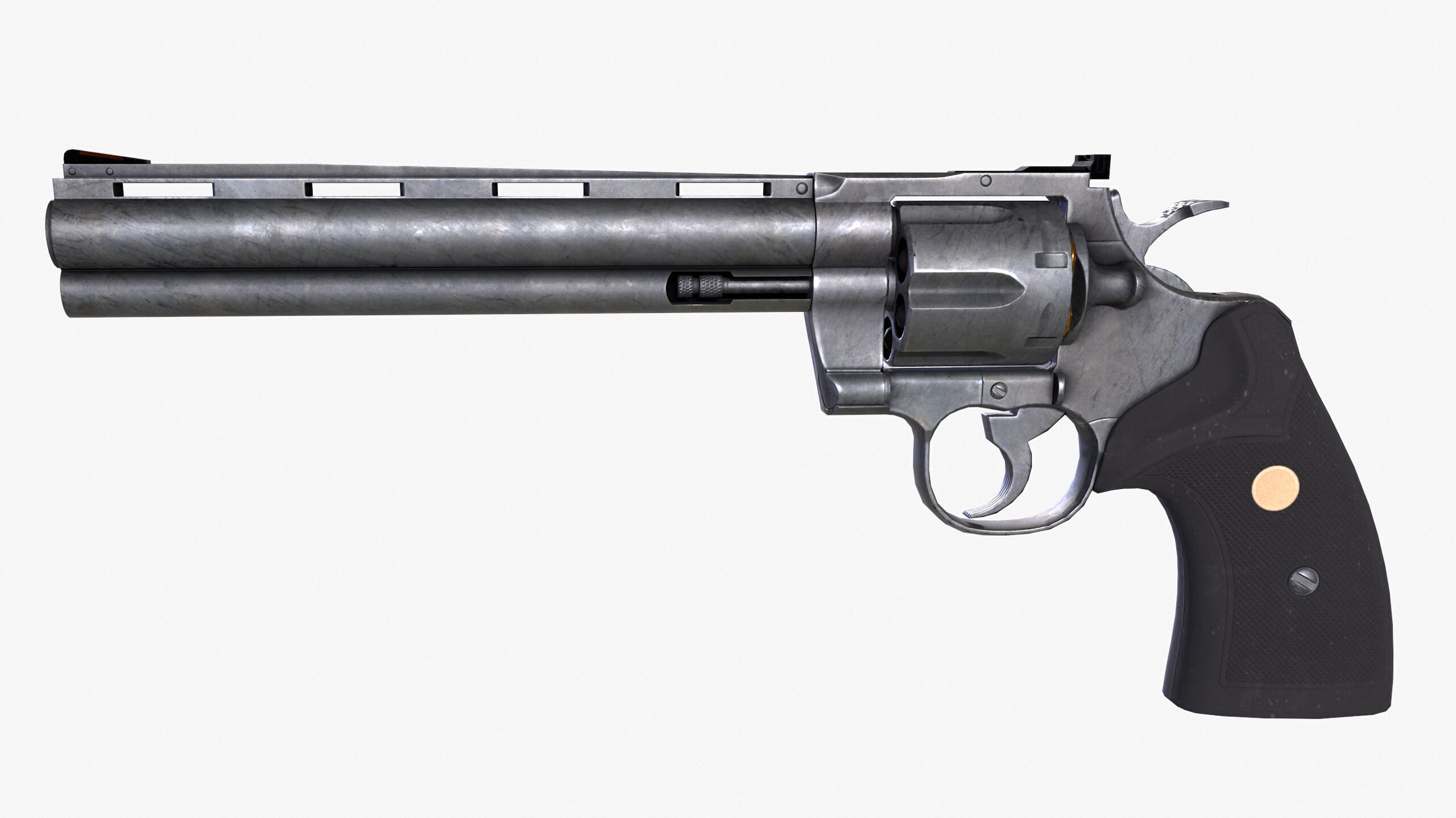 Revolver Low-poly 3D model_11