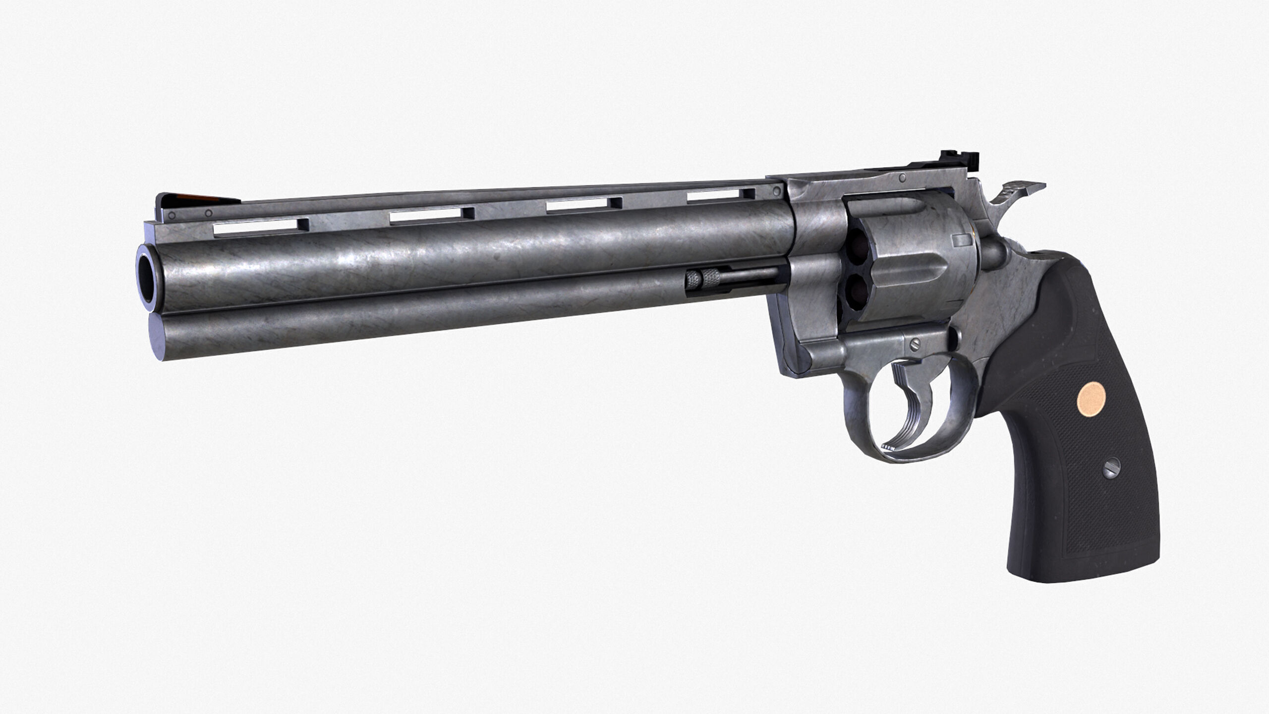 Revolver Low-poly 3D model_2