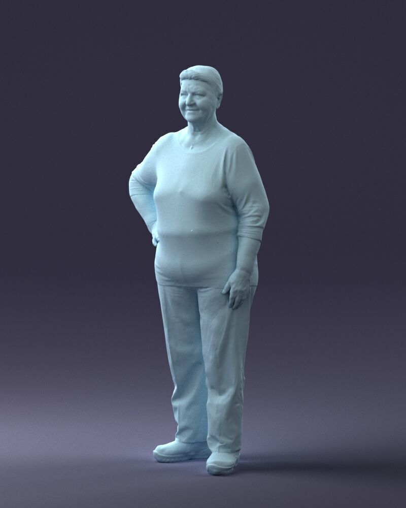 000098 Elderly Woman 1222 3dp 3D print model_10