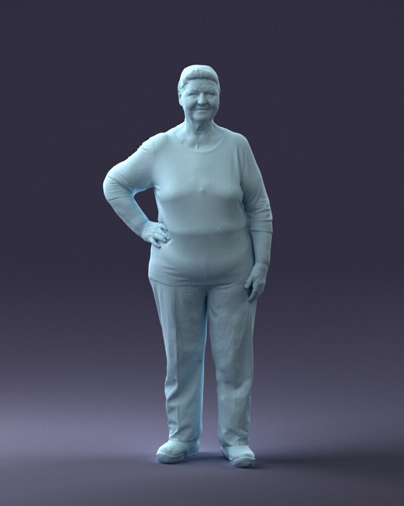 000098 Elderly Woman 1222 3dp 3D print model_1