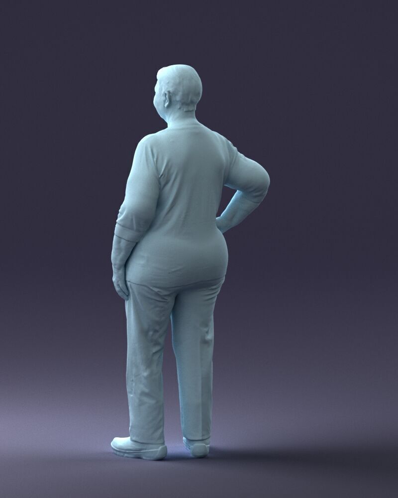000098 Elderly Woman 1222 3dp 3D print model_7