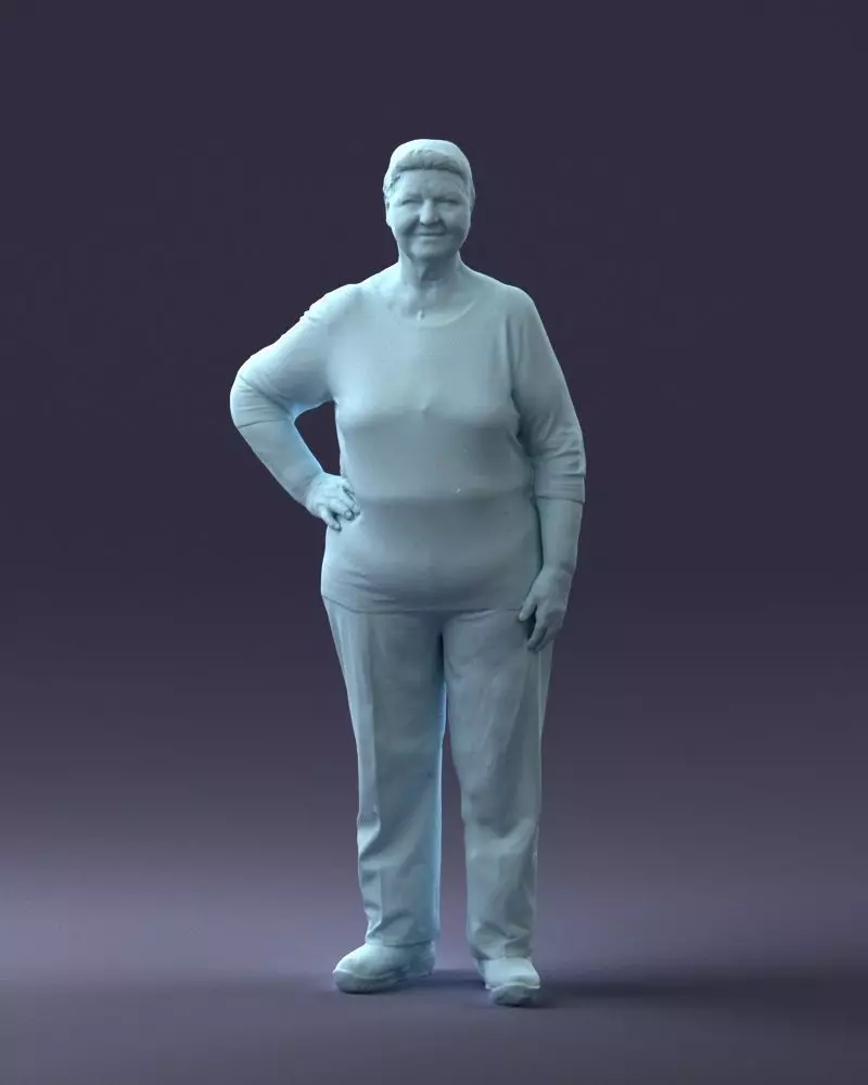 000098 Elderly Woman 1222 3dp 3D print model_0