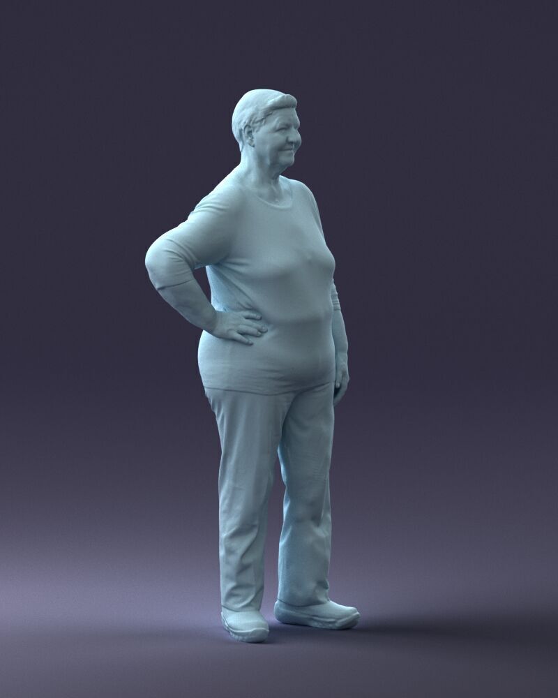 000098 Elderly Woman 1222 3dp 3D print model_3