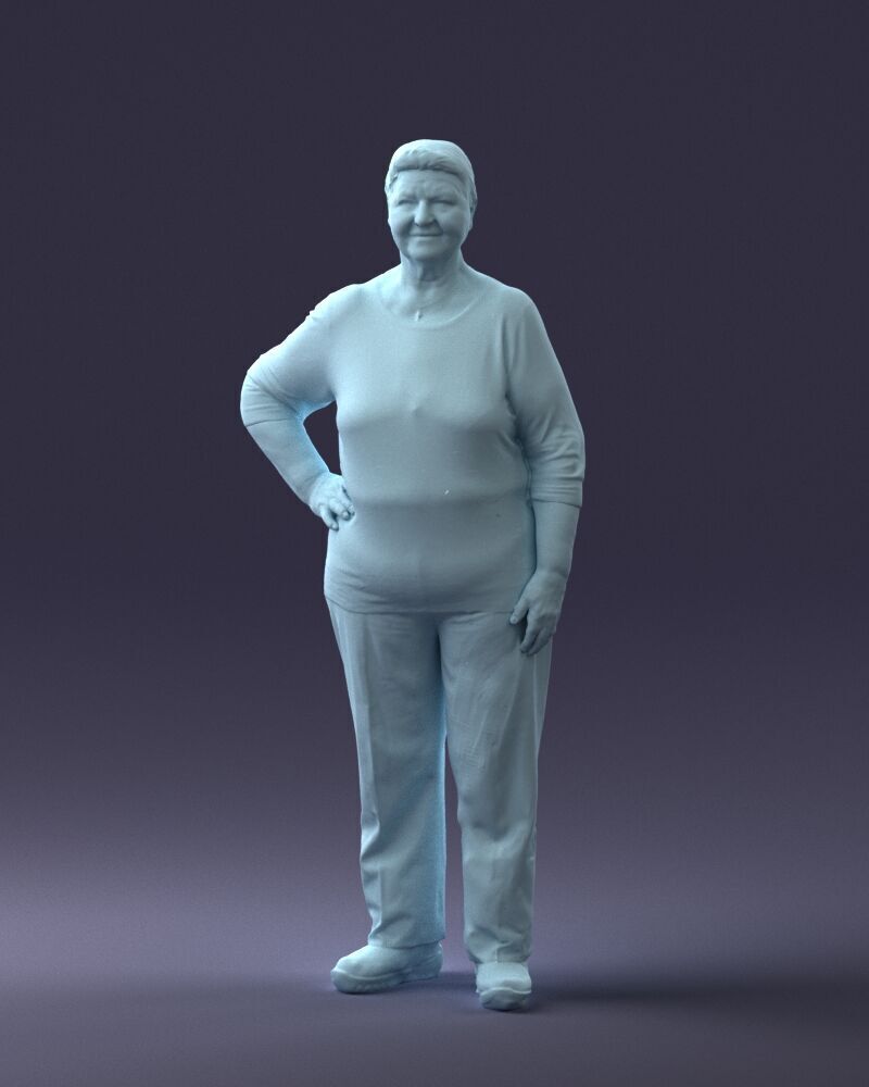 000098 Elderly Woman 1222 3dp 3D print model_11