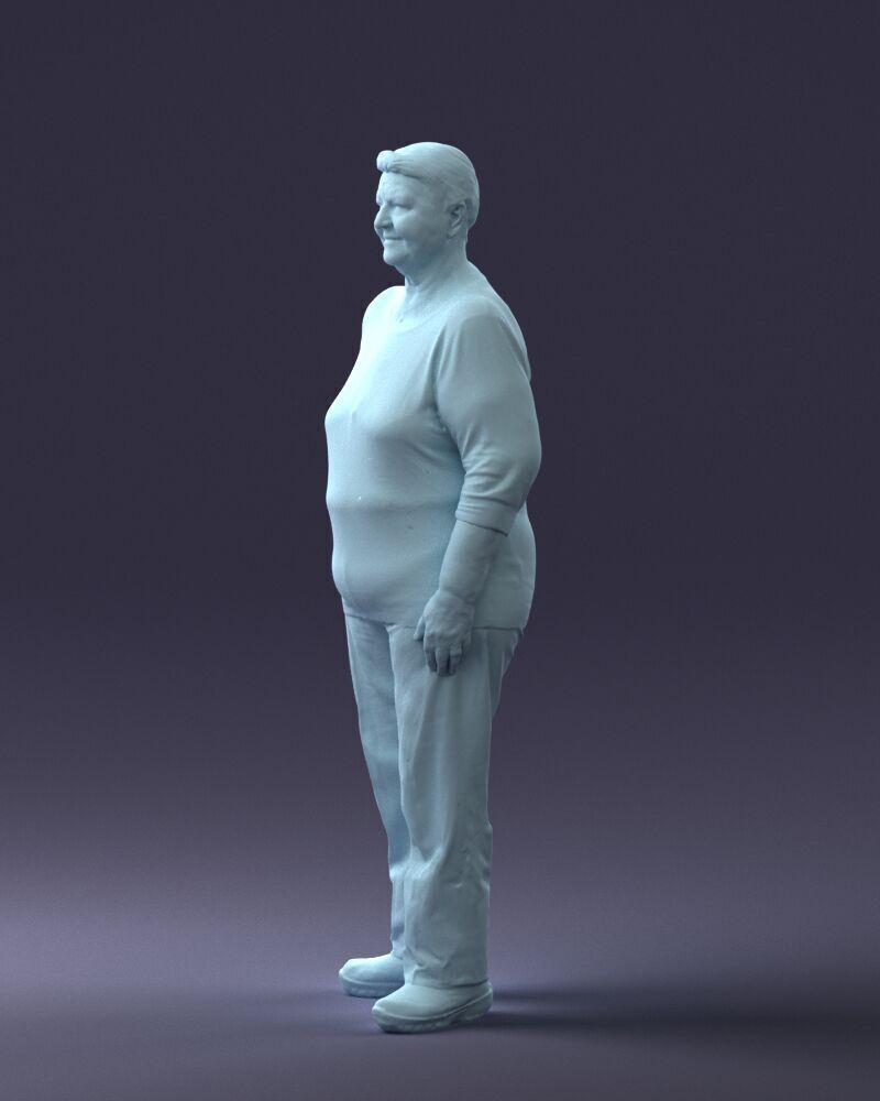 000098 Elderly Woman 1222 3dp 3D print model_9