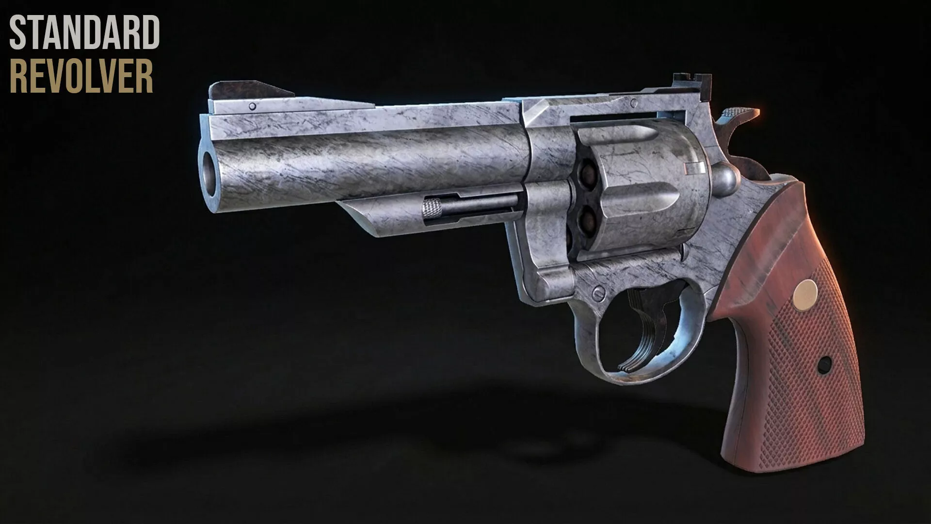 Standard Revolver Low-poly 3D model