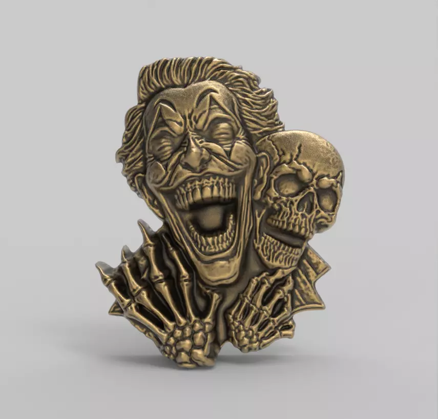 smile joker with skull cnc model 3D print model