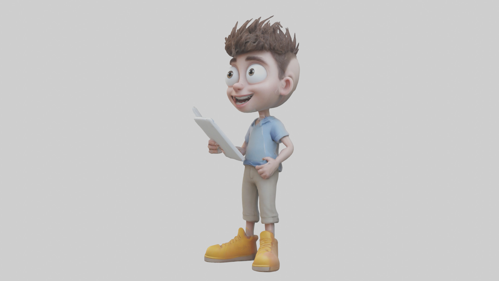 Cartoon Illustrator Assistant model 3D model_10
