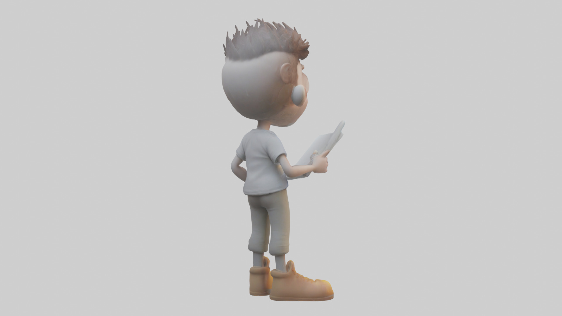 Cartoon Illustrator Assistant model 3D model_2