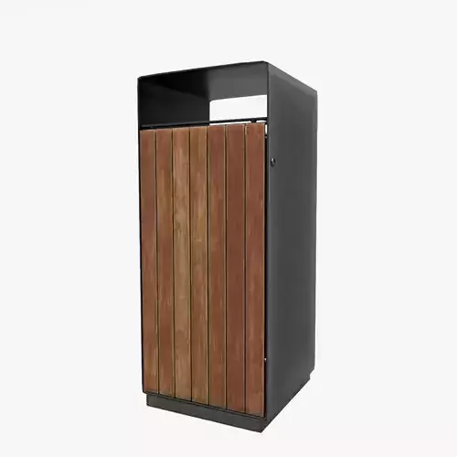 Modern Timber Street bin Vol 01  Game Ready PBR 3D model Low-poly 3D model