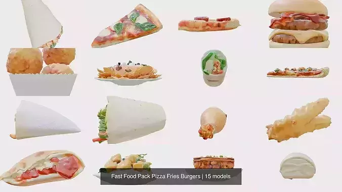 Fast Food Pack Pizza Fries Burgers