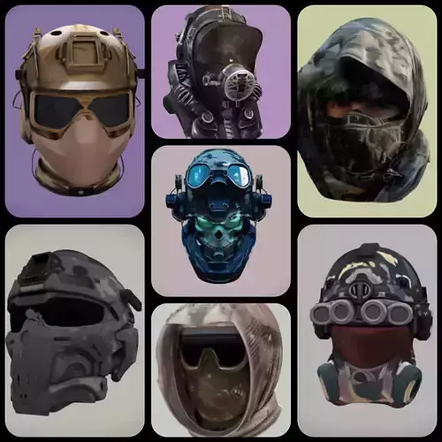 Amazing Heads Pack 2 - Pack of 7 military heads