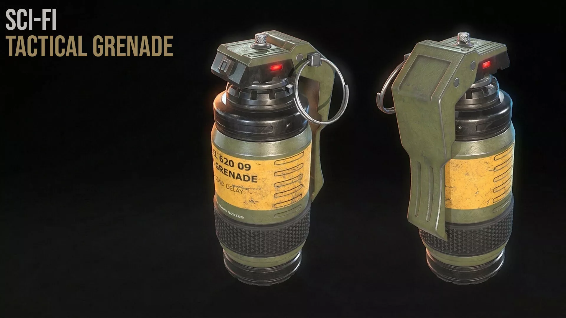 Sci-Fi Tactical Grenade Low-poly 3D model