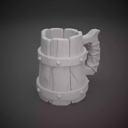 Rustic Wooden Mug 3D Printable 3D print model