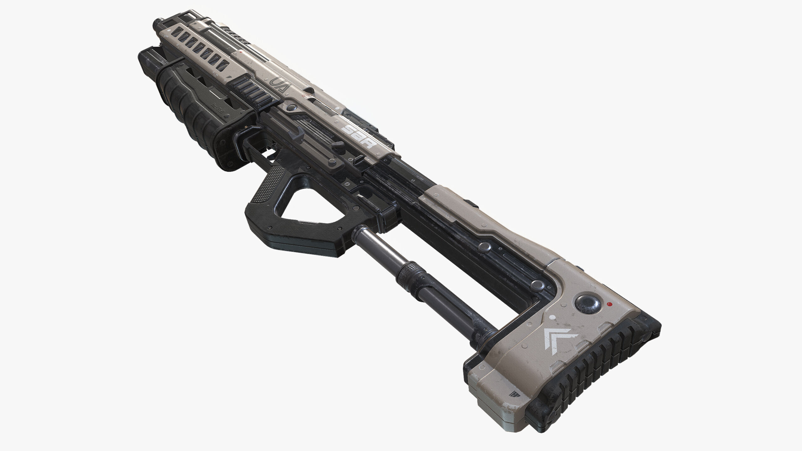 Sci Fi Shotgun Low-poly 3D model_22