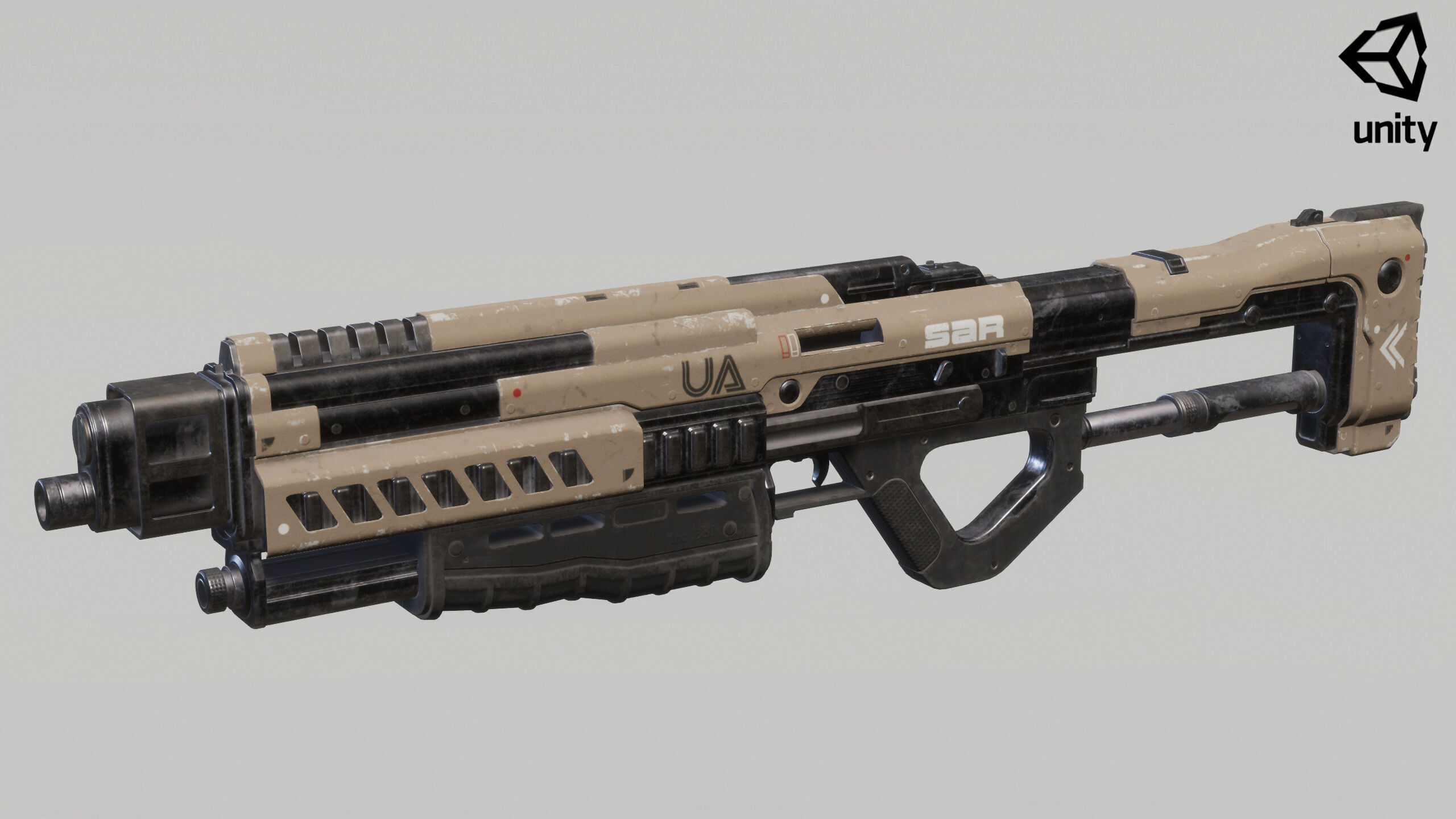 Sci Fi Shotgun Low-poly 3D model_24