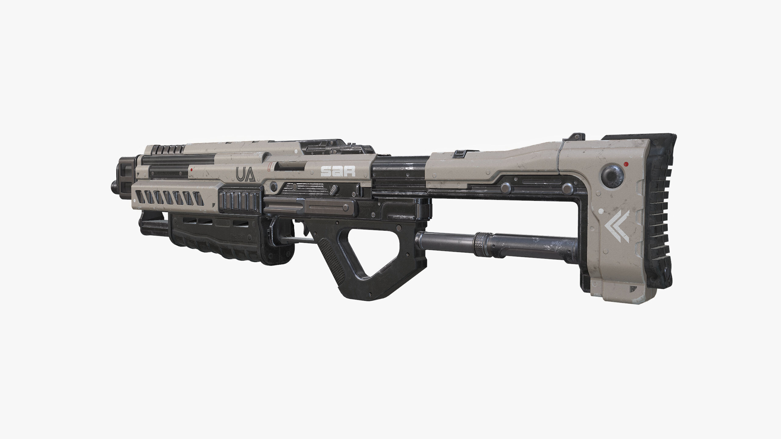 Sci Fi Shotgun Low-poly 3D model_4