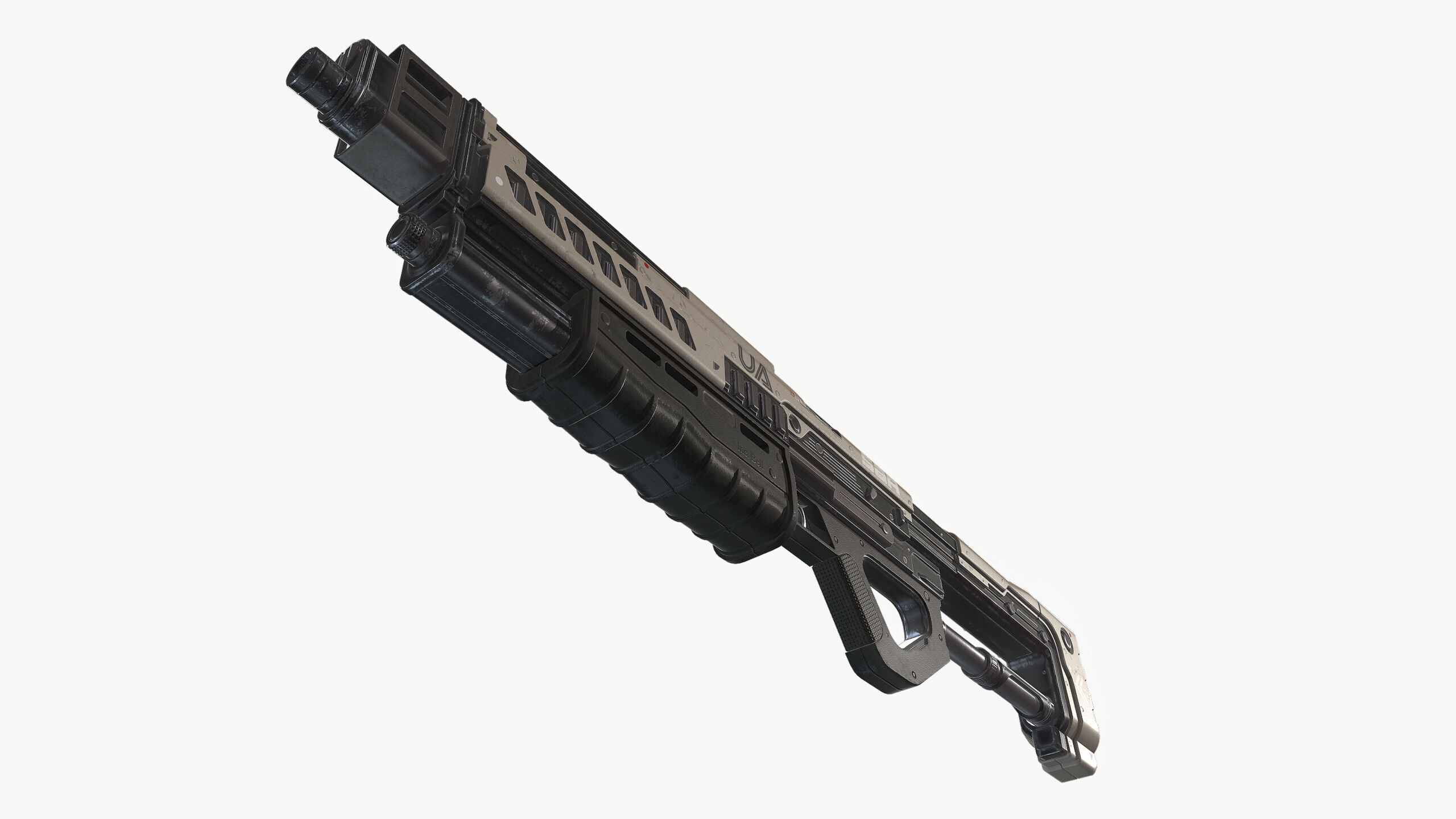 Sci Fi Shotgun Low-poly 3D model_15