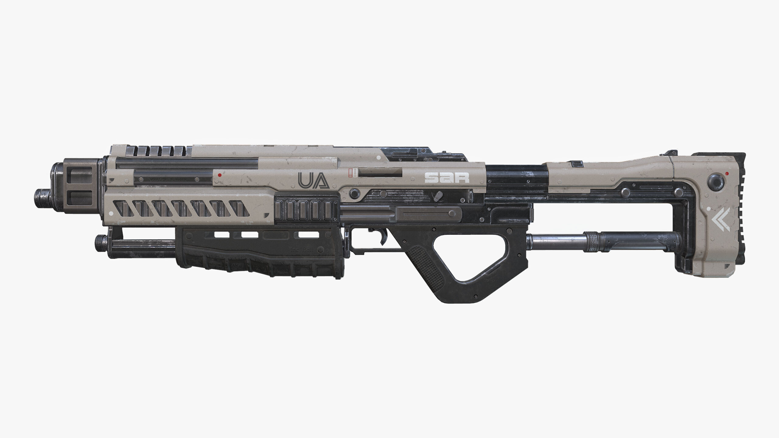 Sci Fi Shotgun Low-poly 3D model_3