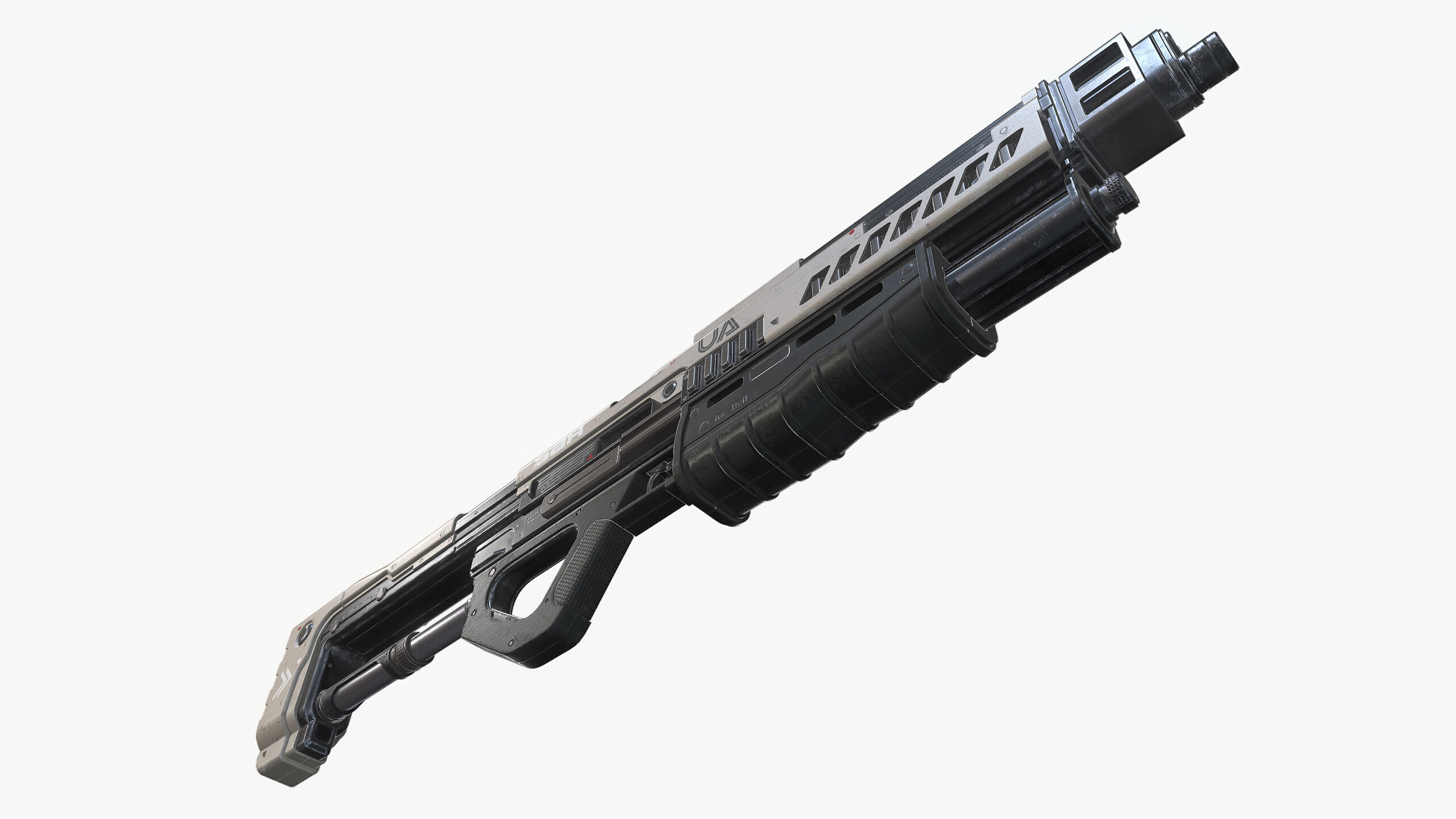 Sci Fi Shotgun Low-poly 3D model_16