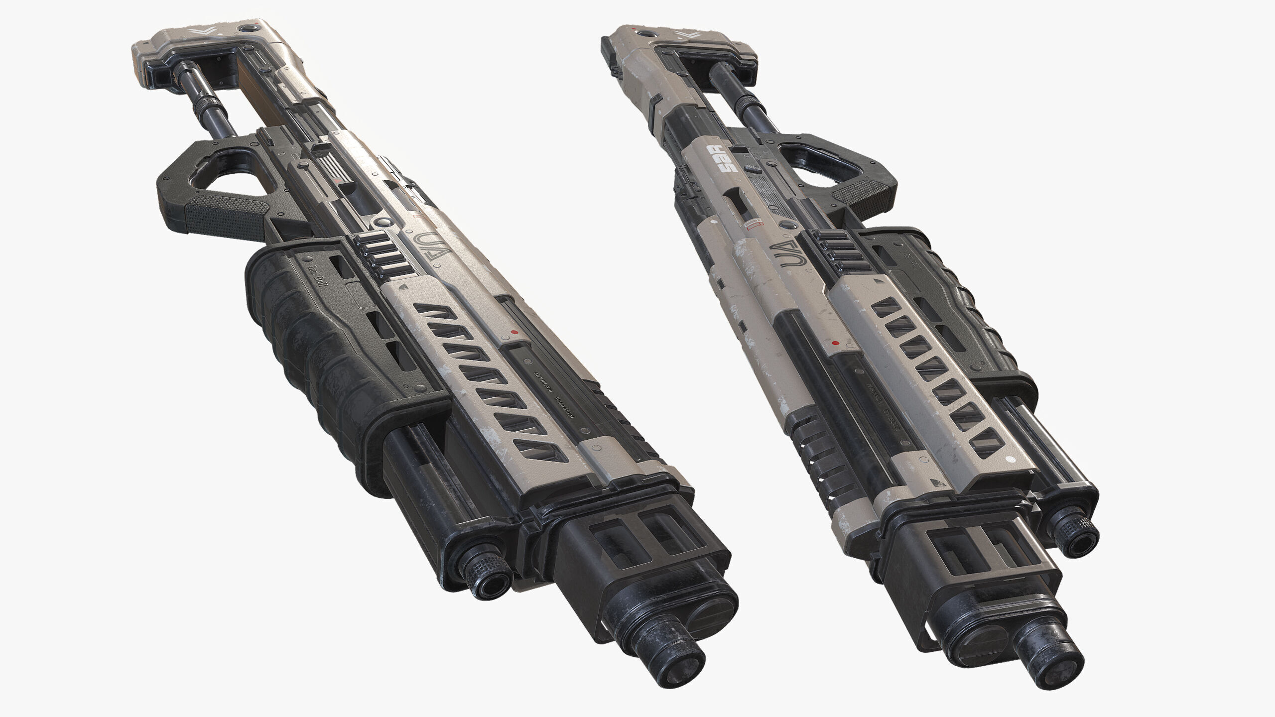 Sci Fi Shotgun Low-poly 3D model_21