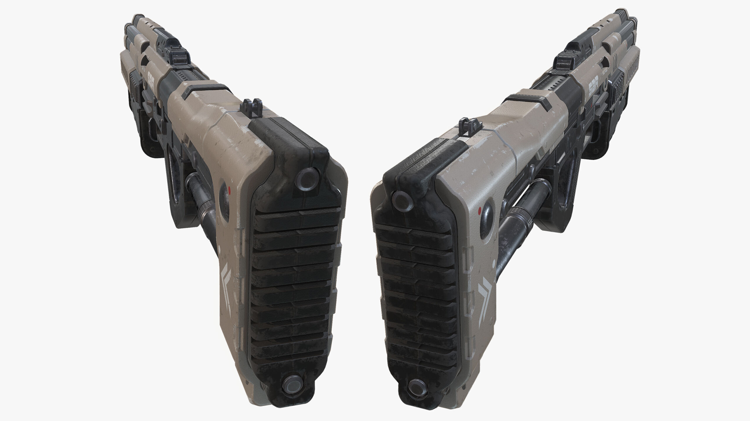 Sci Fi Shotgun Low-poly 3D model_8