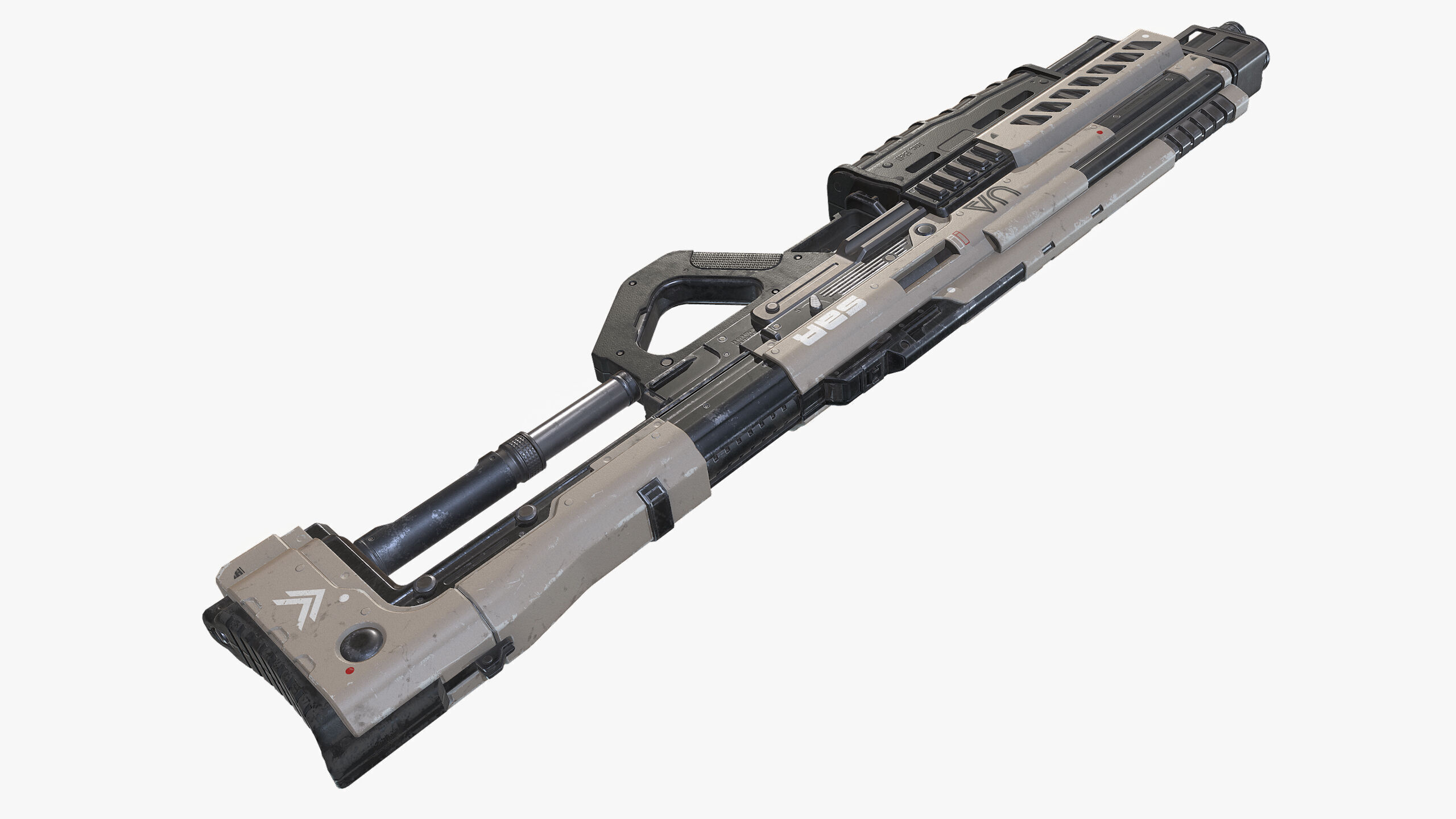Sci Fi Shotgun Low-poly 3D model_23