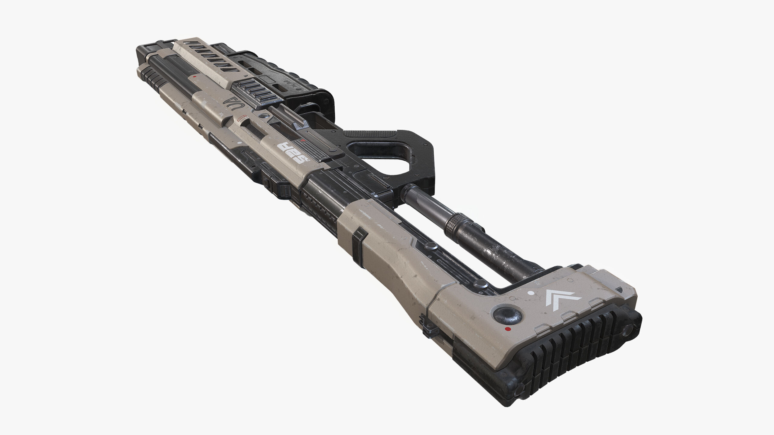 Sci Fi Shotgun Low-poly 3D model_19