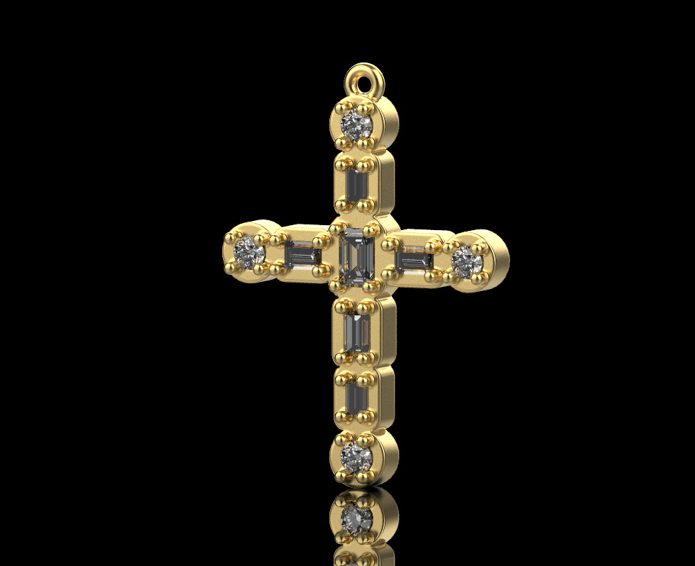 Cross Pendant 11136 3D print model_1