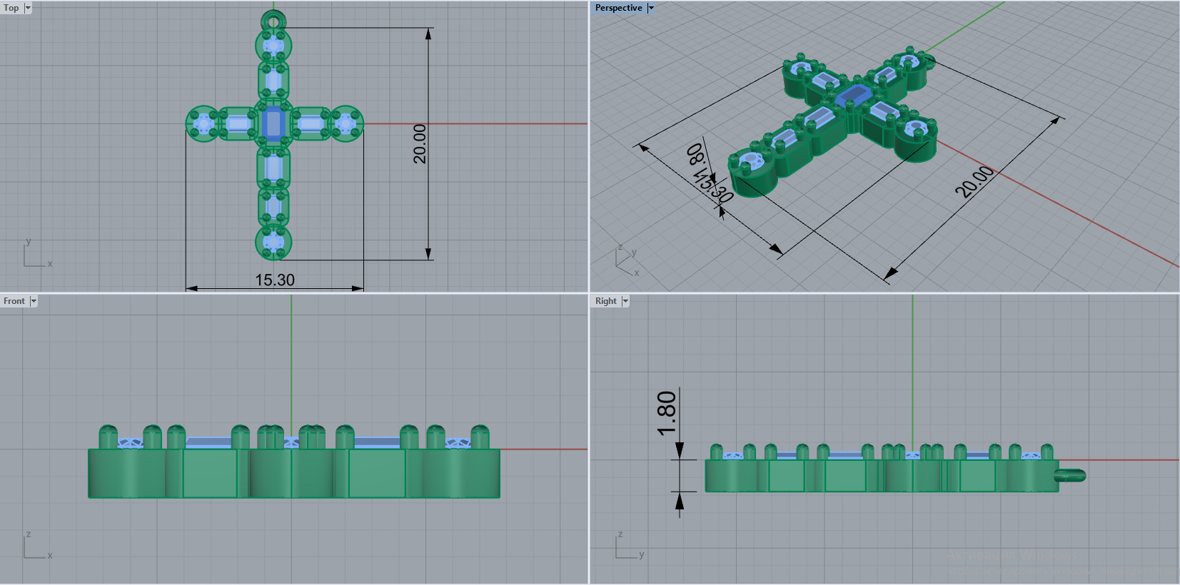 Cross Pendant 11136 3D print model_6